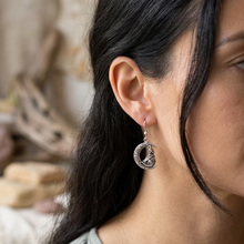 Load image into Gallery viewer, Arkyn Wolf Moon Earrings in Sterling Silver

