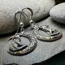 Load image into Gallery viewer, Arkyn Wolf Moon Earrings in Sterling Silver
