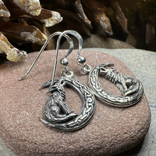 Load image into Gallery viewer, Arkyn Wolf Moon Earrings in Sterling Silver
