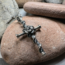 Load image into Gallery viewer, Spiritual Celtic Cross Rose Necklace in Sterling Silver
