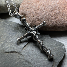 Load image into Gallery viewer, Spiritual Celtic Cross Rose Necklace in Sterling Silver

