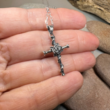 Load image into Gallery viewer, Spiritual Celtic Cross Rose Necklace in Sterling Silver
