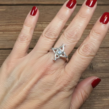 Load image into Gallery viewer, Moonstone Saint Brigid's Cross of Ireland Ring
