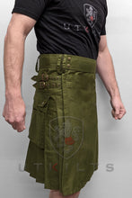 Load image into Gallery viewer, Utility Kilt – GlenLoch, Olive Green
