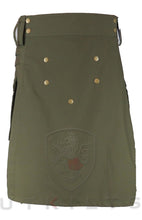 Load image into Gallery viewer, Utility Kilt – GlenTorin, Olive Green Ripstop
