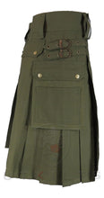 Load image into Gallery viewer, Utility Kilt – GlenTorin, Olive Green Ripstop
