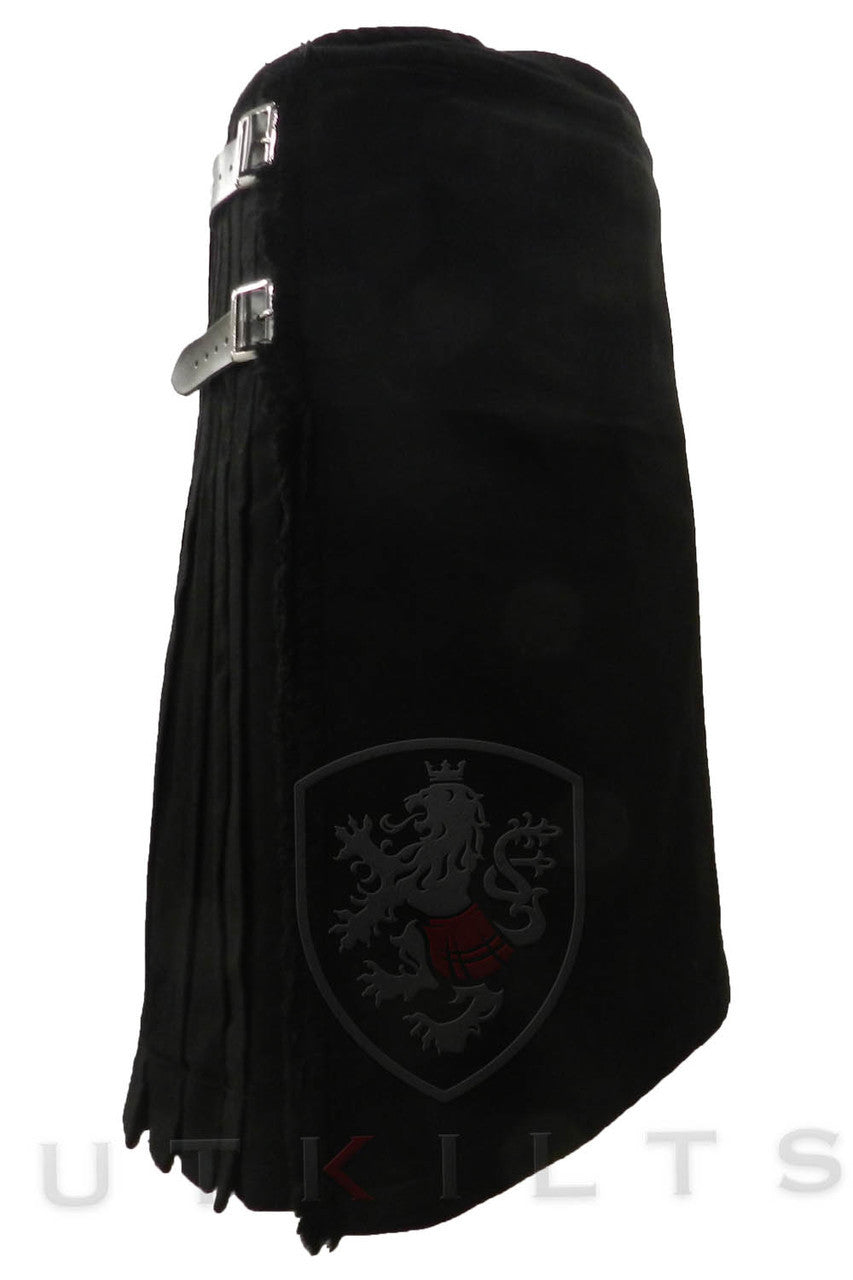 Traditional Kilt - Lochmore, Solid Black Acrylic