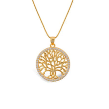 Load image into Gallery viewer, Celtic Tree of Life™ 18K Yellow Gold Diamond Pendant
