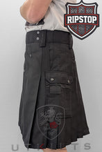 Load image into Gallery viewer, Utility Kilt – Ultimate Ripstop, Black
