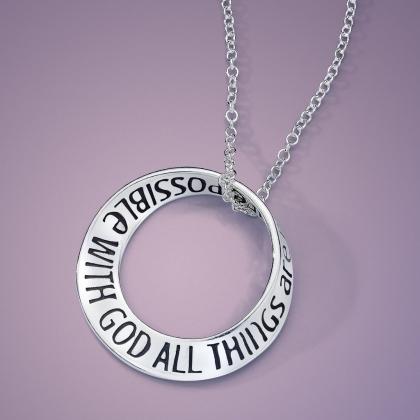 All Things Are Possible with God (Mark 10:27) - Mobius Necklace - Celtic Reader