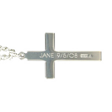 Load image into Gallery viewer, Sterling Silver Antiqued Cross Necklace — Confirmation Gift for Him | Personalized Engraving | Faith Keepsake for Young Men
