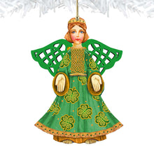 Load image into Gallery viewer, Irish Angel Wooden Christmas Ornament
