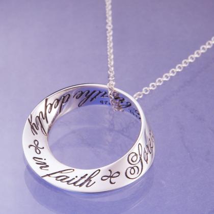 Breathe Deeply in Faith Mobius Necklace - Celtic Reader