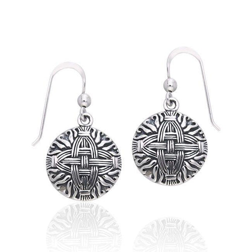 Celtic Cross of Saint Brigid Sterling Silver Earrings - Celtic Reader