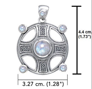 Celtic Knotwork Harmony Cross Necklace with Gemstones - Celtic Reader