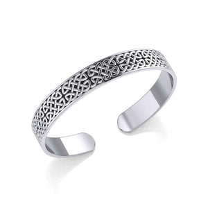 Celtic Knotwork Sterling Silver Cuff Bracelet - Celtic Reader