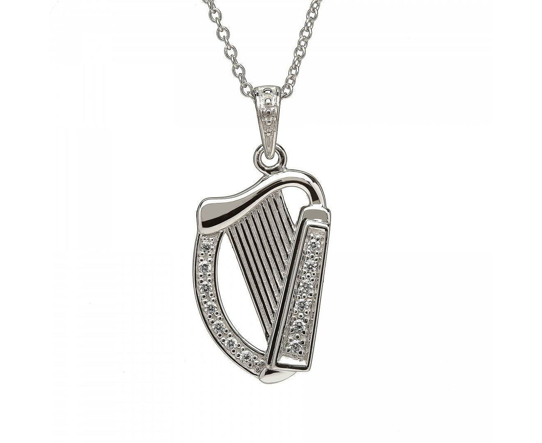 Celtic Harp Necklace Sterling Silver