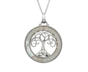 Celtic Tree of Life Mother of Pearl Necklace