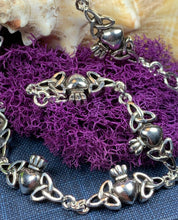 Load image into Gallery viewer, Lavena Celtic Knot Claddagh Bracelet in Sterling Silver
