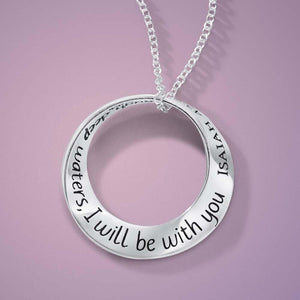 Deep Waters (Isaiah 43:2) Mobius Necklace - Celtic Reader