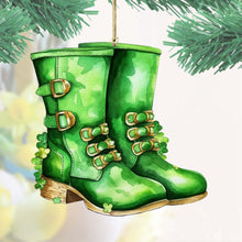 Load image into Gallery viewer, Irish Green Boots Wooden Christmas Ornaments
