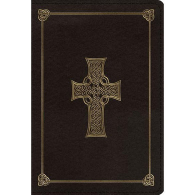 ESV Large Print Compact Bible with Golden Celtic Cross - Celtic Reader