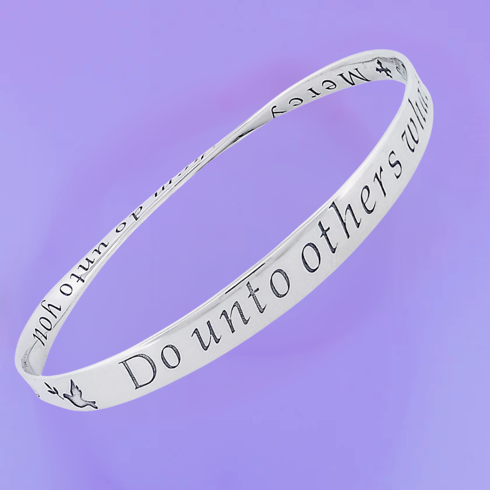 The Golden Rule: Do Unto Others (with Dove of Peace)  - Mobius Bracelet