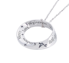 Load image into Gallery viewer, The Golden Rule: Do Unto Others (with Dove of Peace) - Mobius Necklace
