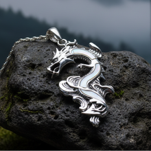 Load image into Gallery viewer, Bluefire Dragon Necklace in Sterling Silver
