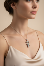 Load image into Gallery viewer, Bluefire Dragon Necklace in Sterling Silver
