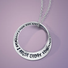 Load image into Gallery viewer, I Arise Today Through the Strength of Heaven (St Patrick) Mobius Necklace - Celtic Reader
