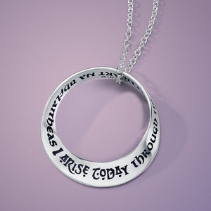 I Arise Today Through the Strength of Heaven (St Patrick) Mobius Necklace - Celtic Reader