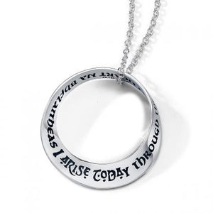 I Arise Today Through the Strength of Heaven (St Patrick) Mobius Necklace - Celtic Reader