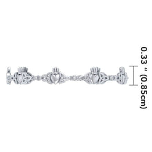Load image into Gallery viewer, Lavena Celtic Knot Claddagh Bracelet in Sterling Silver

