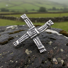 Load image into Gallery viewer, Ireland's Saint Brigid's Cross Brooch - Pewter
