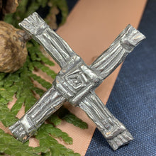 Load image into Gallery viewer, Ireland's Saint Brigid's Cross Brooch - Pewter
