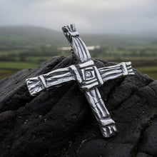 Load image into Gallery viewer, Ireland's Saint Brigid's Cross Brooch - Pewter
