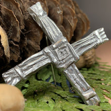 Load image into Gallery viewer, Ireland's Saint Brigid's Cross Brooch - Pewter
