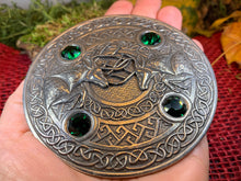 Load image into Gallery viewer, Large Celtic Fighting Stag Brooch - Handmade in Scotland
