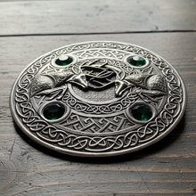 Load image into Gallery viewer, Large Celtic Fighting Stag Brooch - Handmade in Scotland

