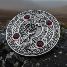 Load image into Gallery viewer, Large Celtic Fighting Stag Brooch - Handmade in Scotland
