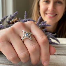 Load image into Gallery viewer, Moonstone Saint Brigid's Cross of Ireland Ring
