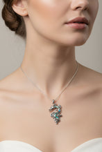 Load image into Gallery viewer, Bluefire Dragon Necklace in Sterling Silver
