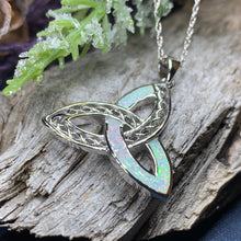 Load image into Gallery viewer, Fire Opal Celtic Knot Necklace
