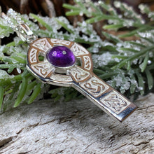 Load image into Gallery viewer, Amethyst Celtic Cross Necklace
