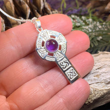 Load image into Gallery viewer, Amethyst Celtic Cross Necklace
