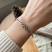 Load image into Gallery viewer, Thalia Celtic Knot Bangle Bracelet in Sterling Silver
