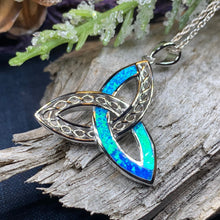 Load image into Gallery viewer, Fire Opal Celtic Knot Necklace
