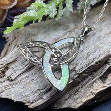 Load image into Gallery viewer, Fire Opal Celtic Knot Necklace
