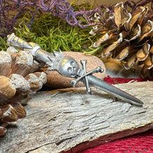 Load image into Gallery viewer, Scottish "King Death" Skull Kilt Pin - Handmade in Scotland
